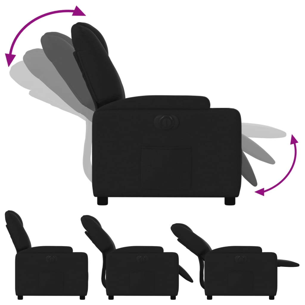 Fauteuil Verstelbaar Elektrisch Stof Zwart