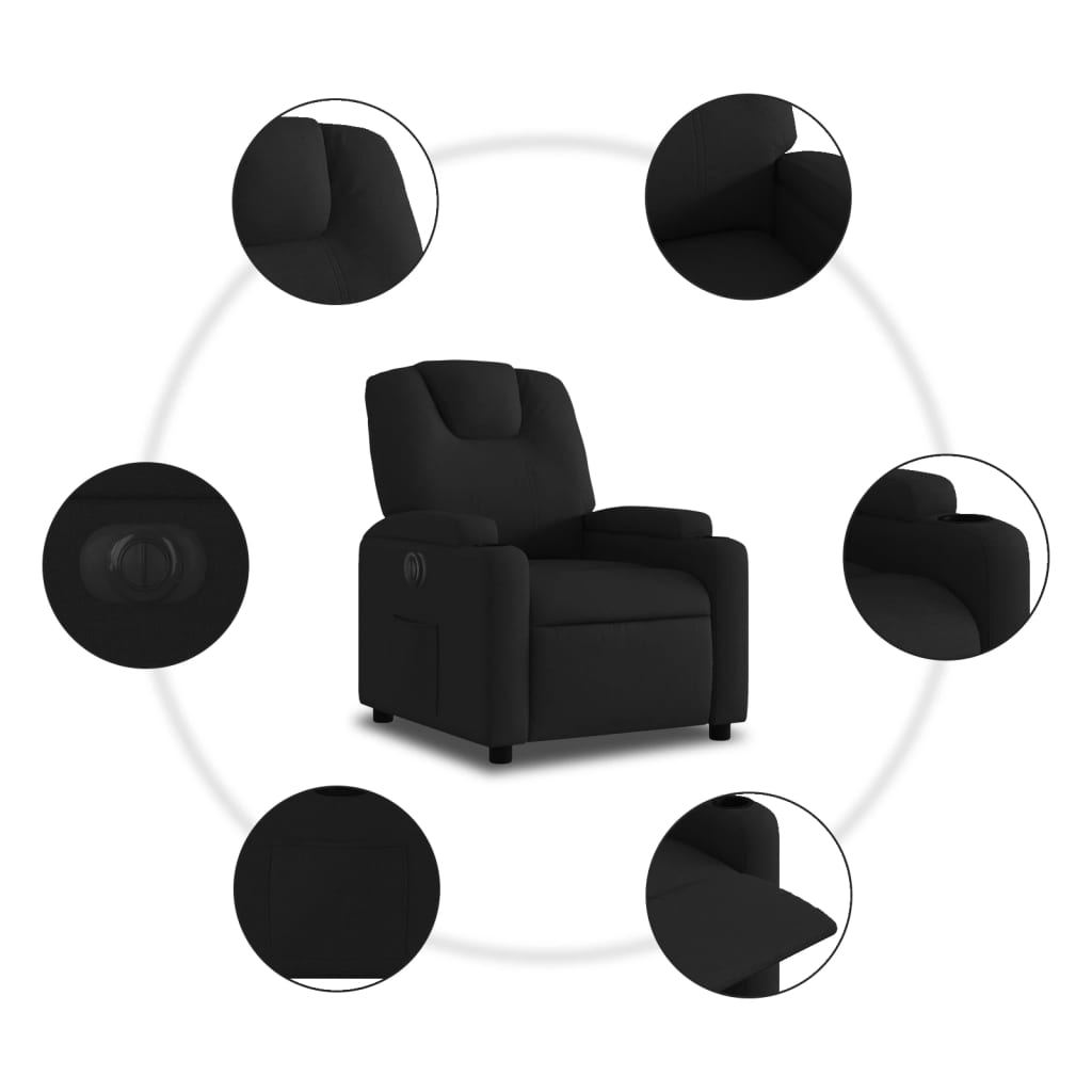 Fauteuil Verstelbaar Elektrisch Stof Zwart