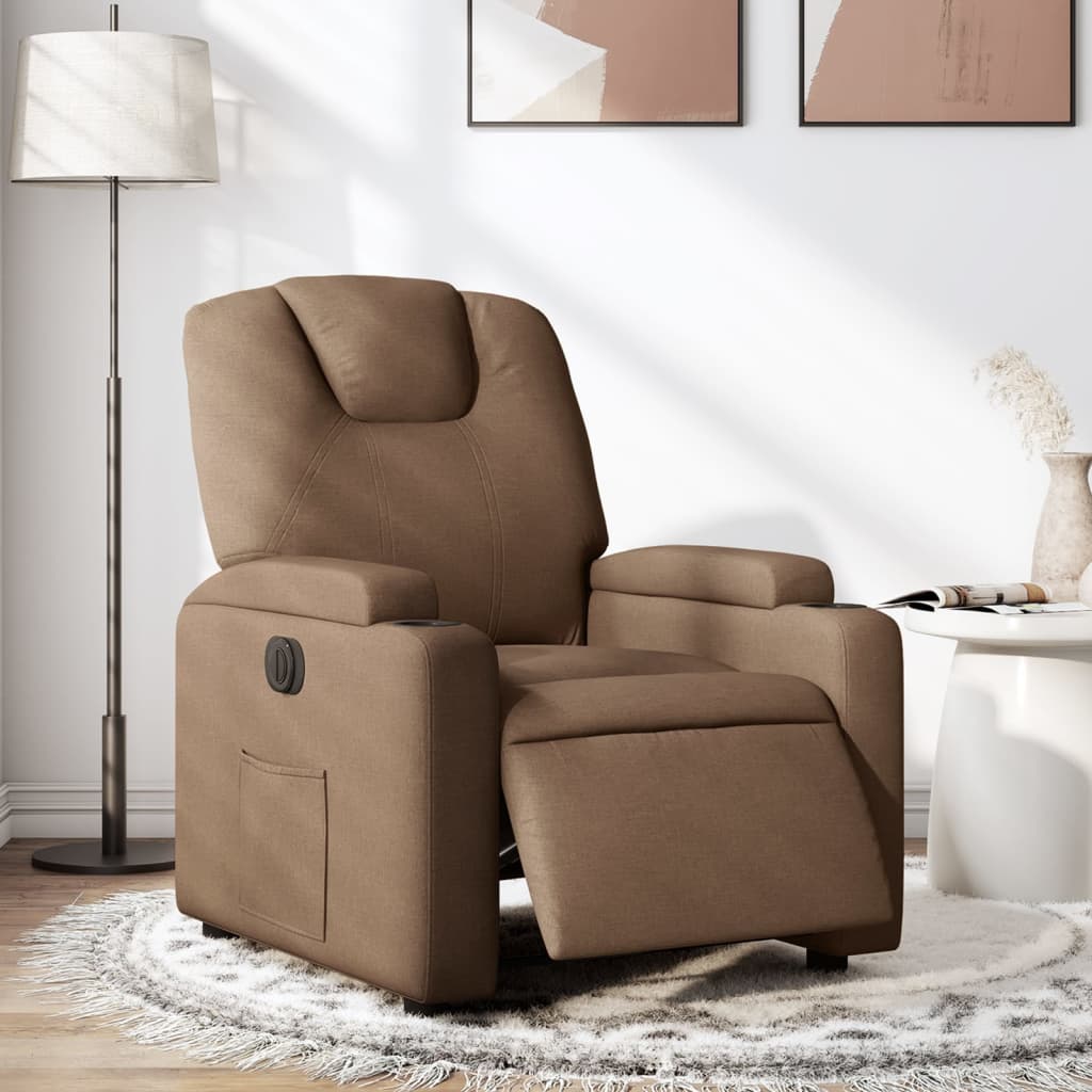 Fauteuil Verstelbaar Elektrisch Stof Bruin