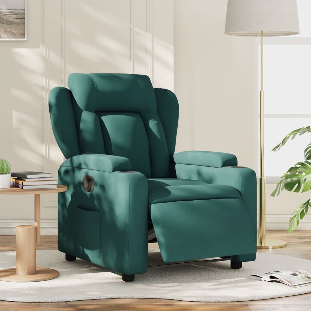 Fauteuil Verstelbaar Elektrisch Stof Donkergroen
