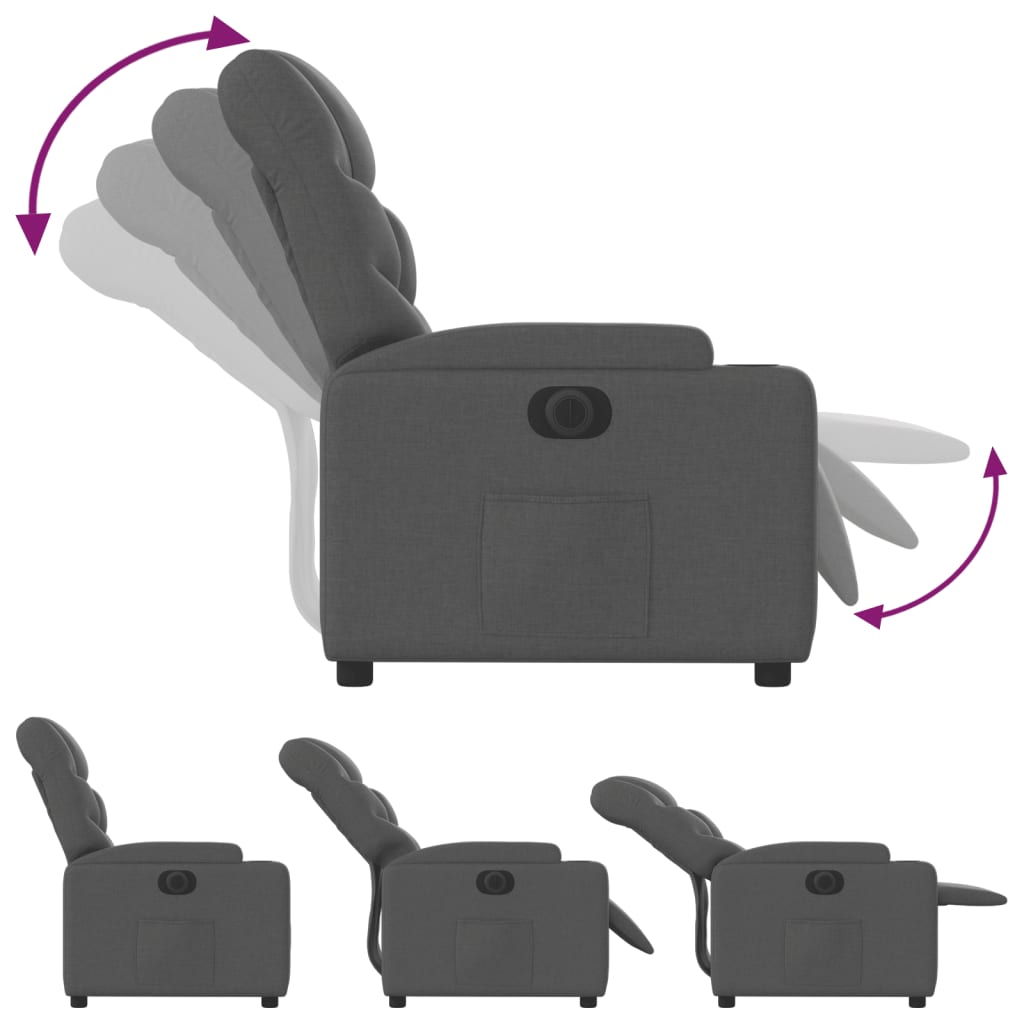 Fauteuil Verstelbaar Elektrisch Stof Zwart