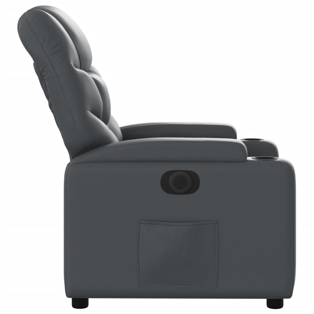 Fauteuil Verstelbaar Elektrisch Kunstleer Grijs