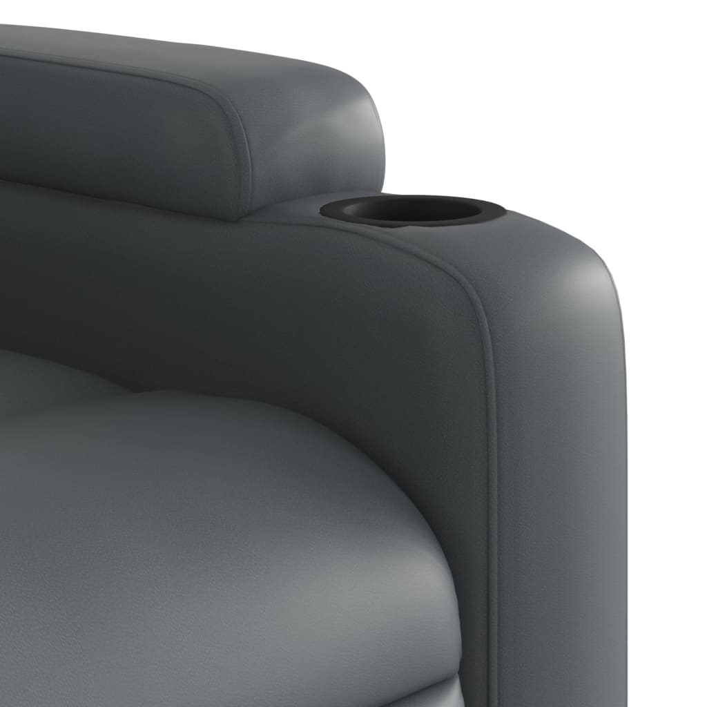 Fauteuil Verstelbaar Elektrisch Kunstleer Grijs