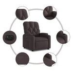 Fauteuil Verstelbaar Elektrisch Stof Donkerbruin