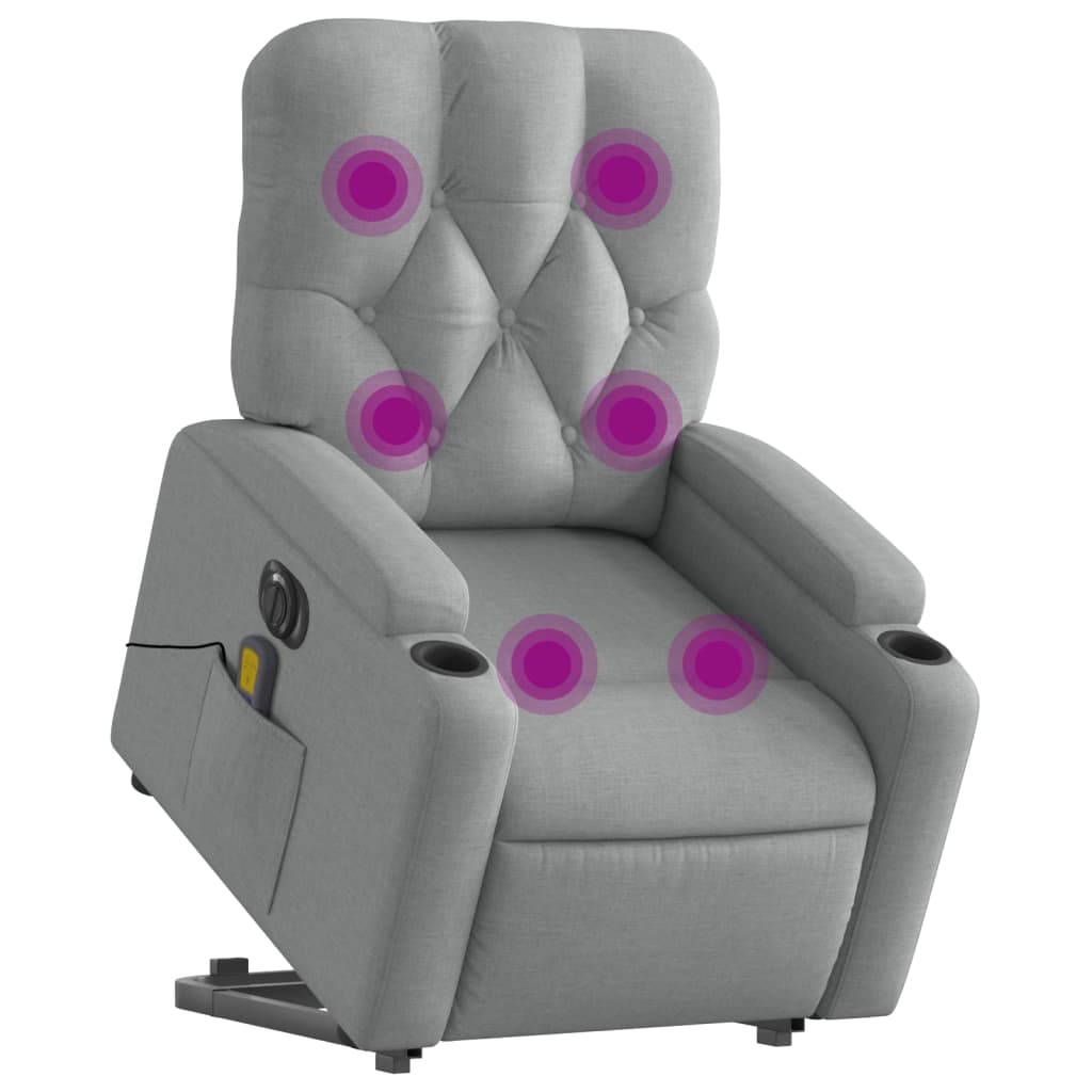 Sta-Op-Massagestoel Stof Lichtgrijs