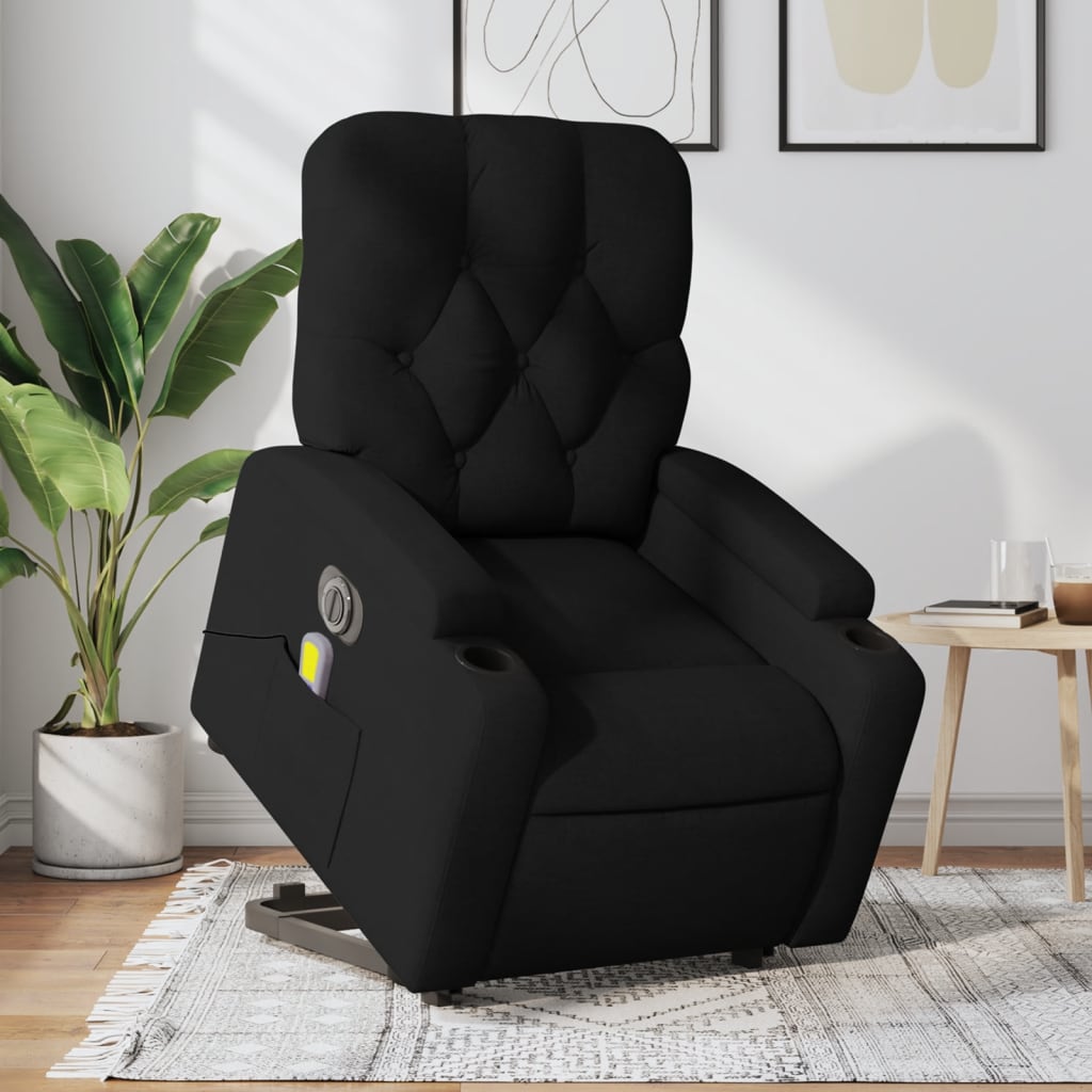 Sta-Op-Massagestoel Stof Zwart