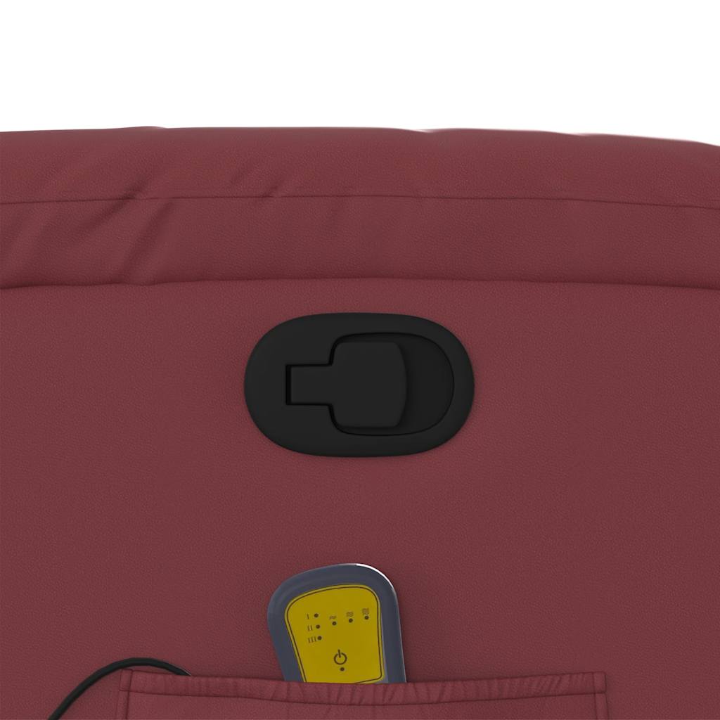 Sta-Op-Massagestoel Verstelbaar Kunstleer Wijnrood