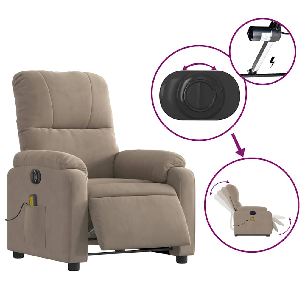 Sta-Op-Massagestoel Microvezelstof Taupe
