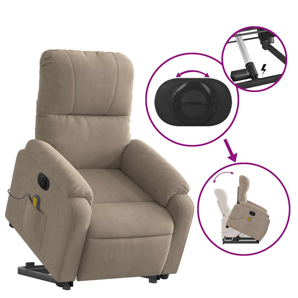 Sta-Op-Massagestoel Microvezelstof Taupe