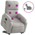 Sta-Op-Massagestoel Elektrisch Microvezelstof Lichtgrijs