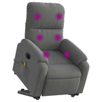 Sta-Op-Massagestoel Elektrisch Microvezelstof Donkergrijs