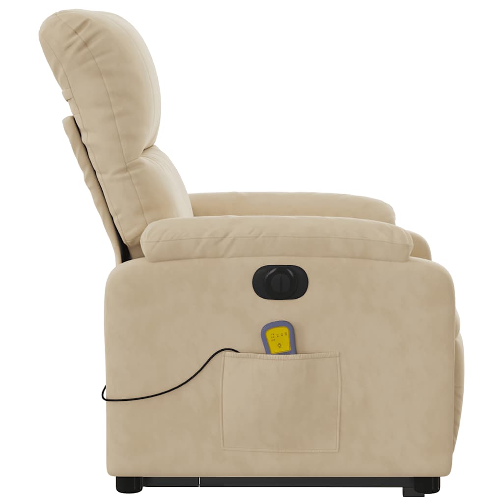 Sta-Op-Massagestoel Elektrisch Microvezelstof Kleurig Crème