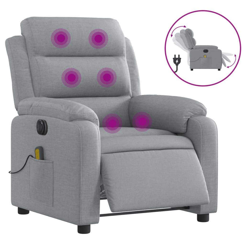 Massagestoel Stof Lichtgrijs