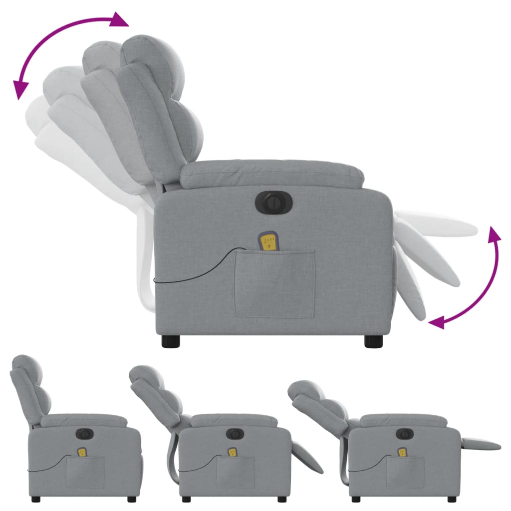 Massagestoel Stof Lichtgrijs