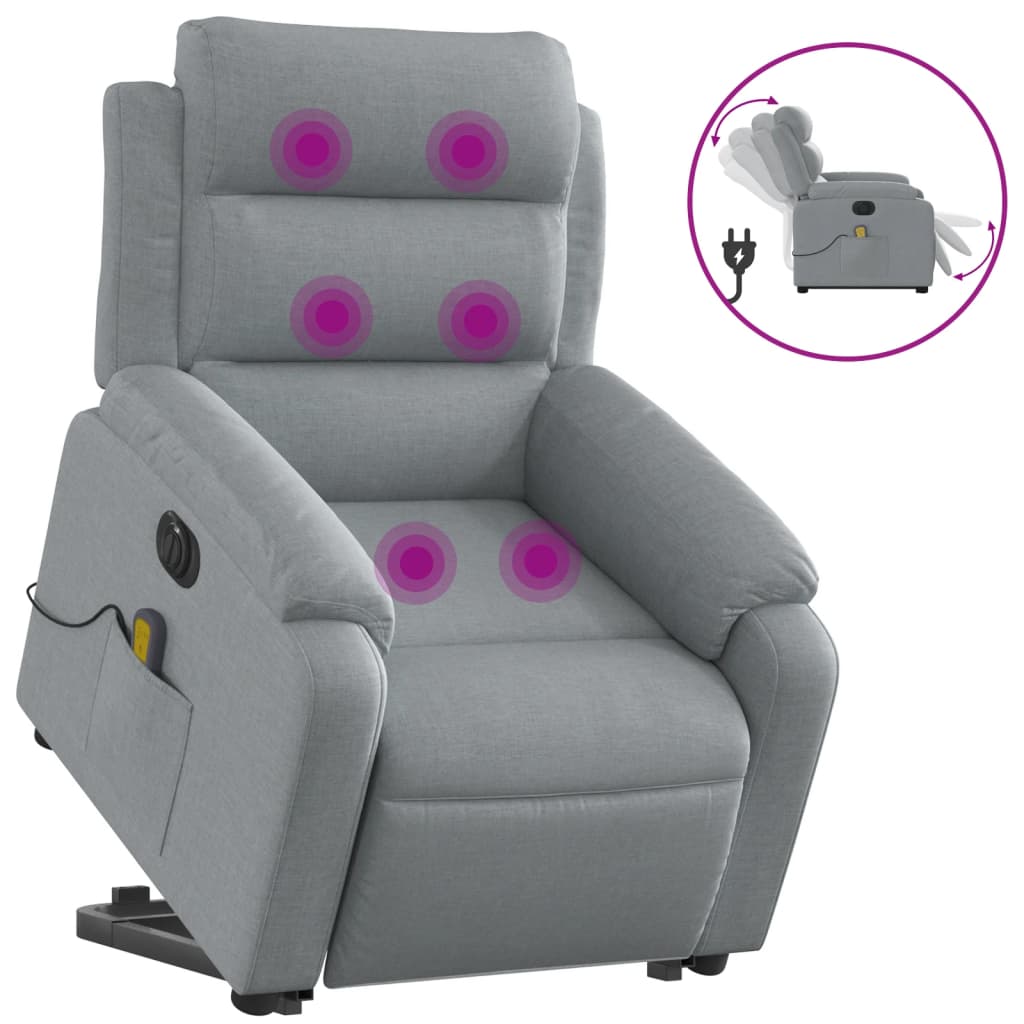Sta-Op-Massagestoel Stof Lichtgrijs