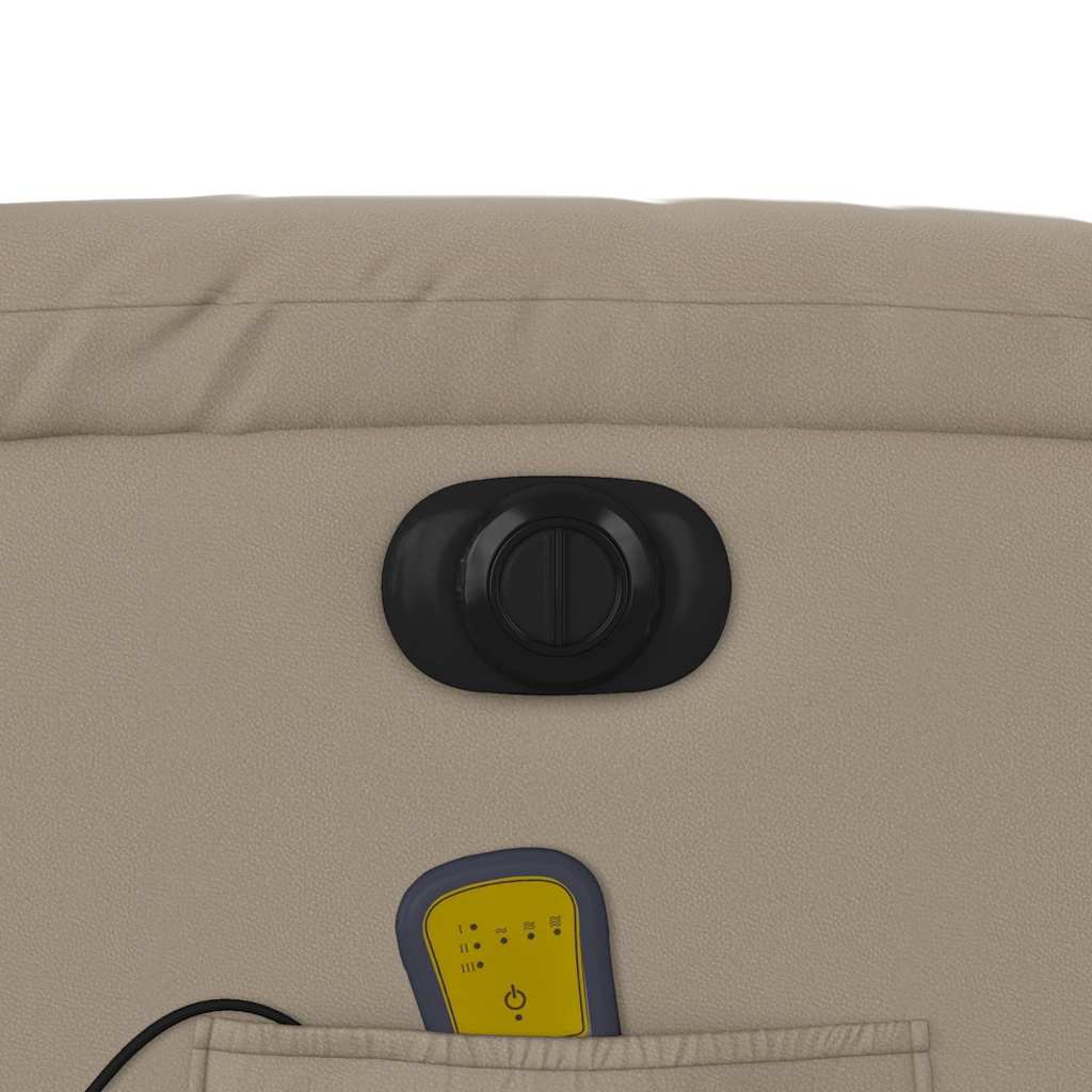 Massagestoel Verstelbaar Elektrisch Kunstleer Kleurig Cappuccino
