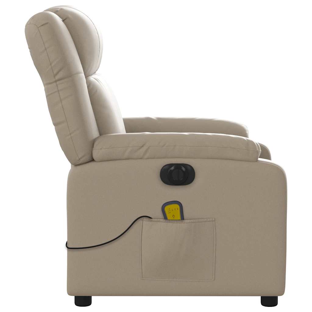 Massagestoel Verstelbaar Elektrisch Kunstleer Kleurig Cappuccino