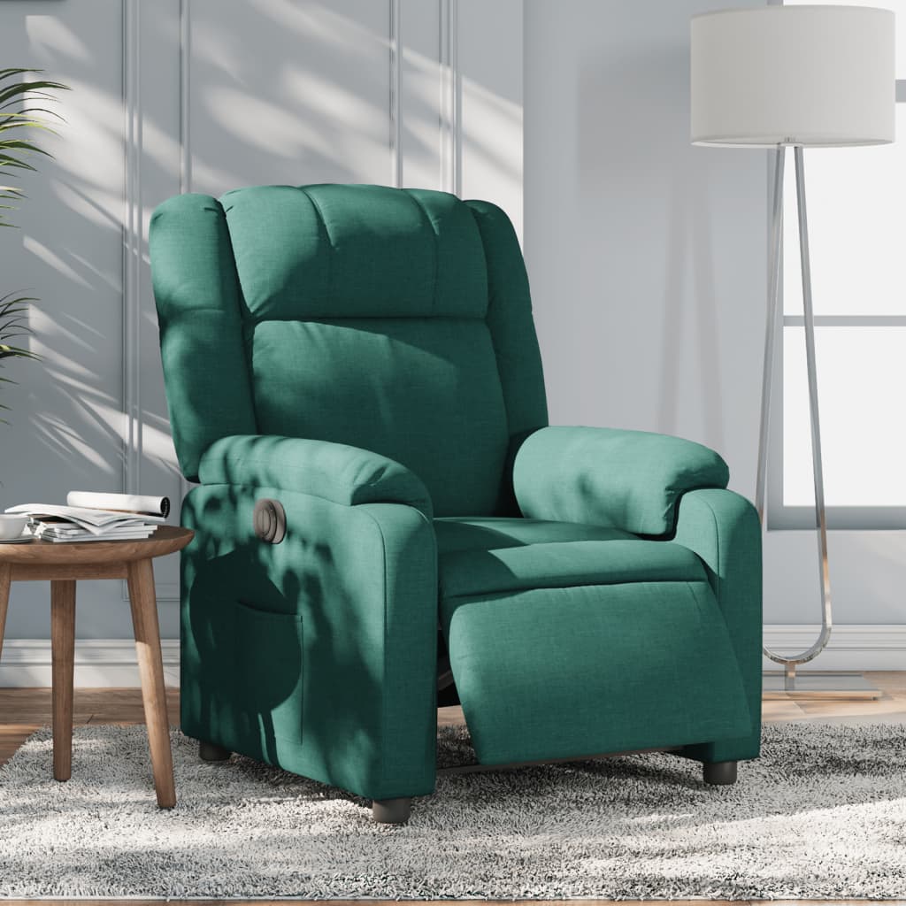Fauteuil Verstelbaar Elektrisch Stof Donkergroen