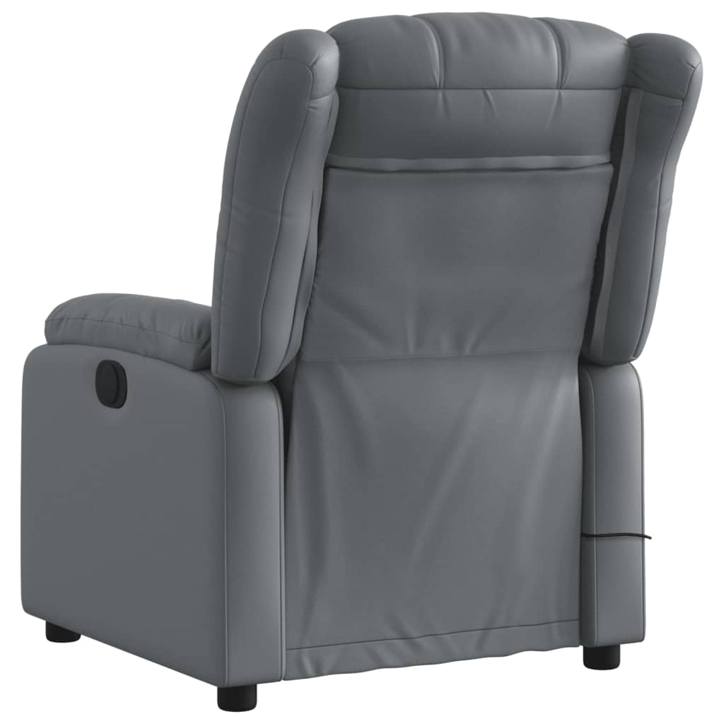 Massagestoel Verstelbaar Elektrisch Kunstleer Grijs
