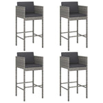 -Delige Tuinbarset Met Kussens Poly Rattan