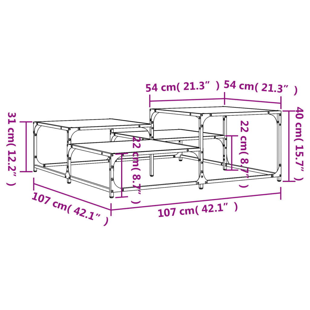 Salontafel Bewerkt Hout Kleurig