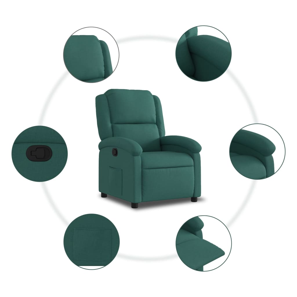 Fauteuil Verstelbaar Stof Donkergroen