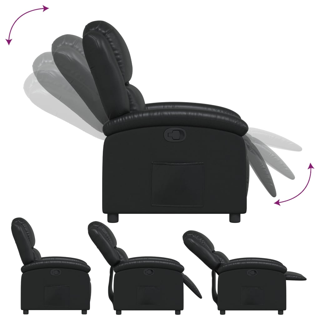 Fauteuil Verstelbaar Kunstleer Zwart