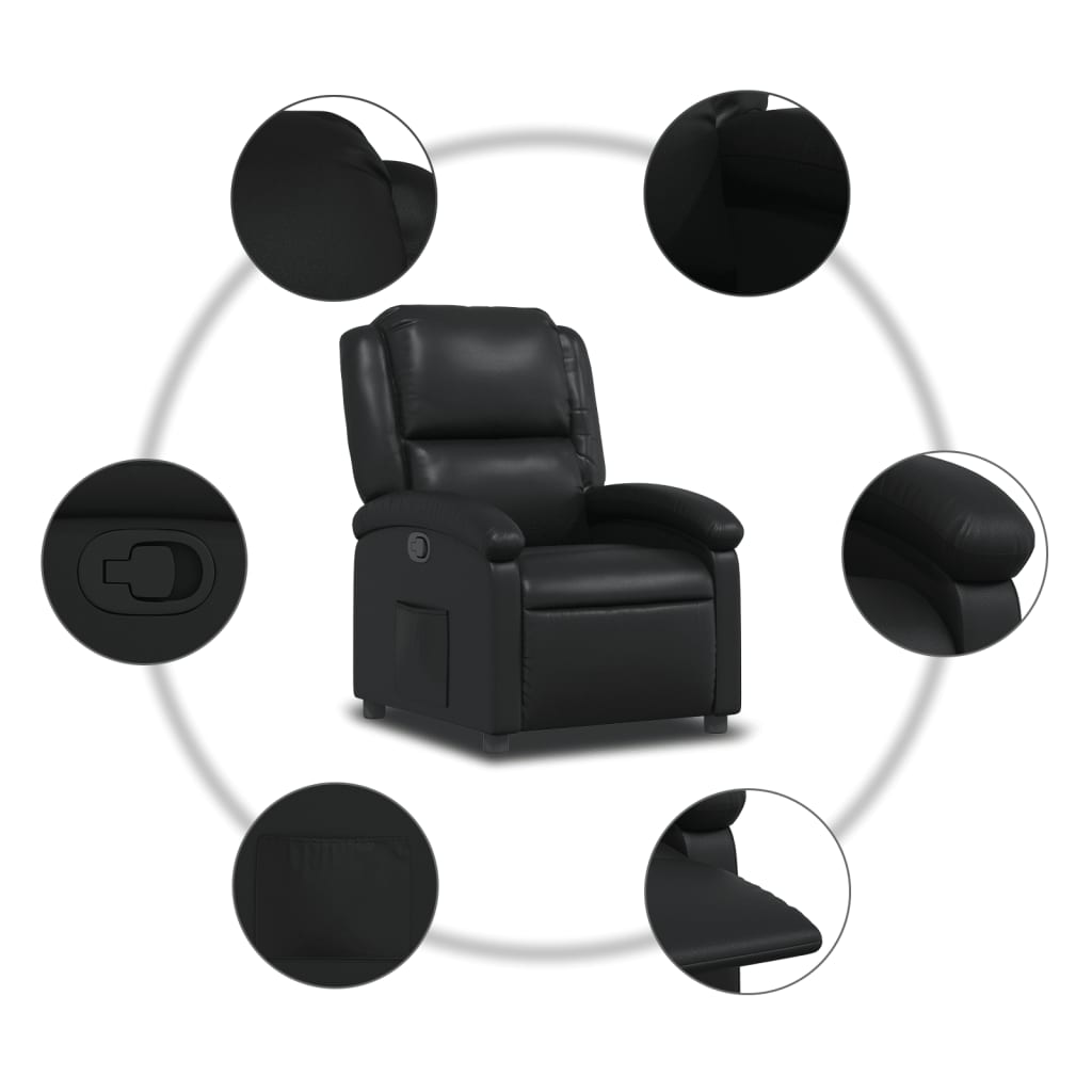 Fauteuil Verstelbaar Kunstleer Zwart