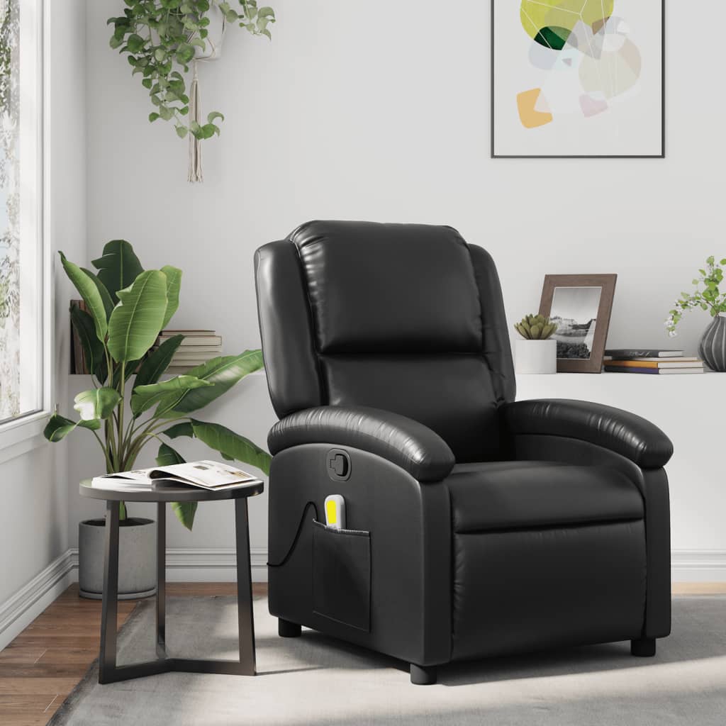 Fauteuil Verstelbaar Kunstleer Zwart