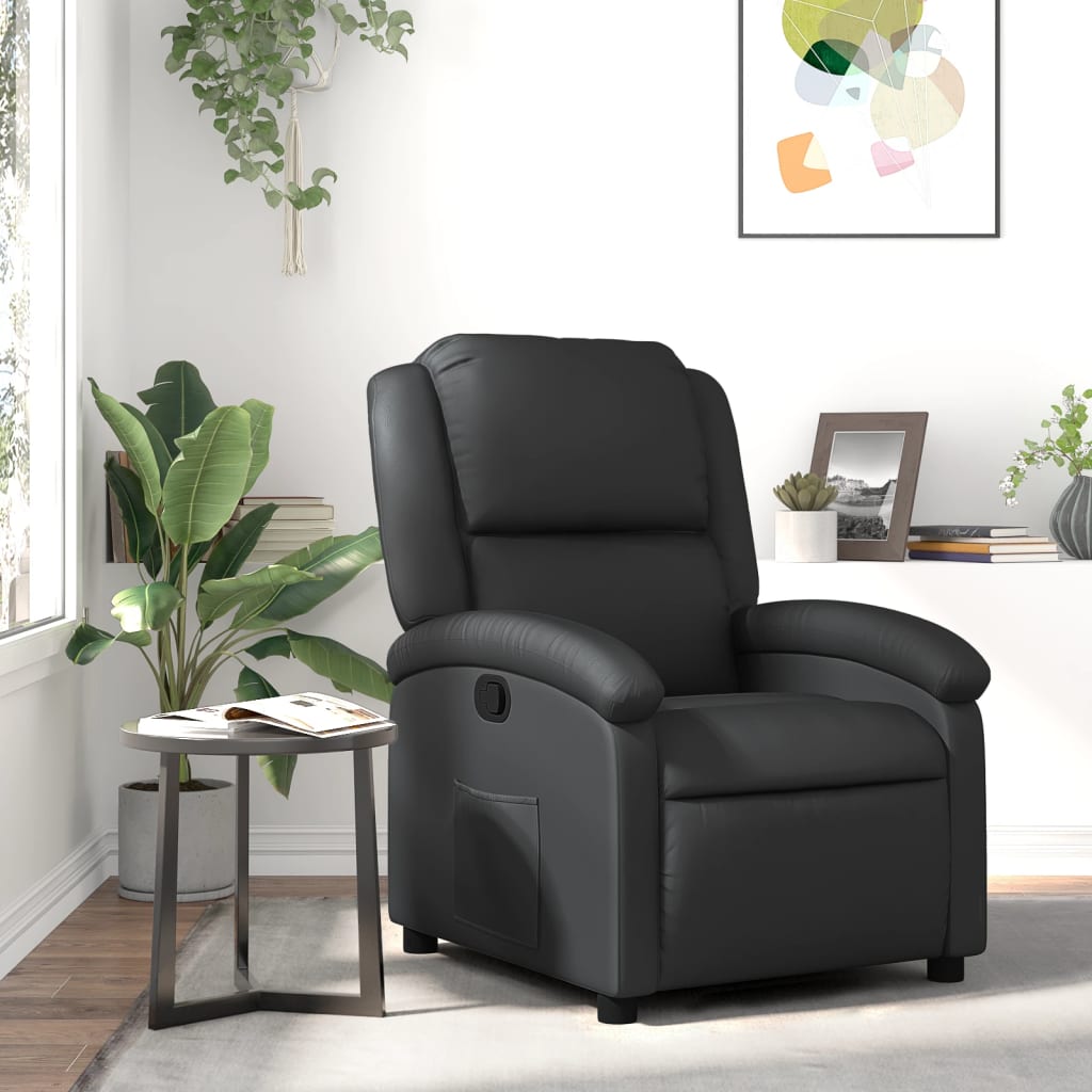 Massagestoel Echt Leer Zwart