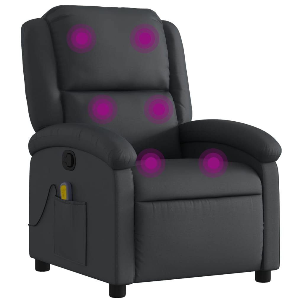 Massagestoel Echt Leer Zwart