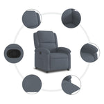 Fauteuil Verstelbaar Fluweel Donkergrijs