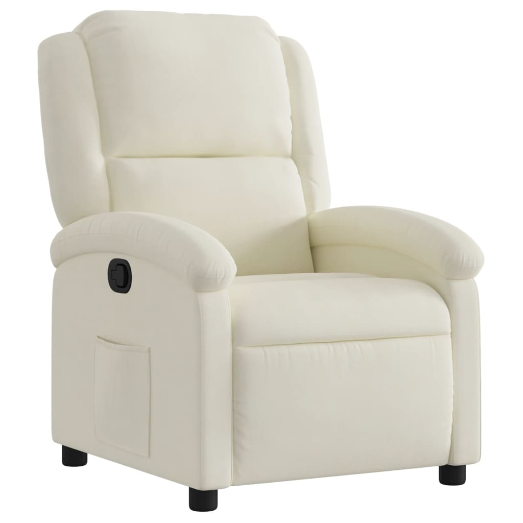 Fauteuil Verstelbaar Fluweel Kleurig Crème