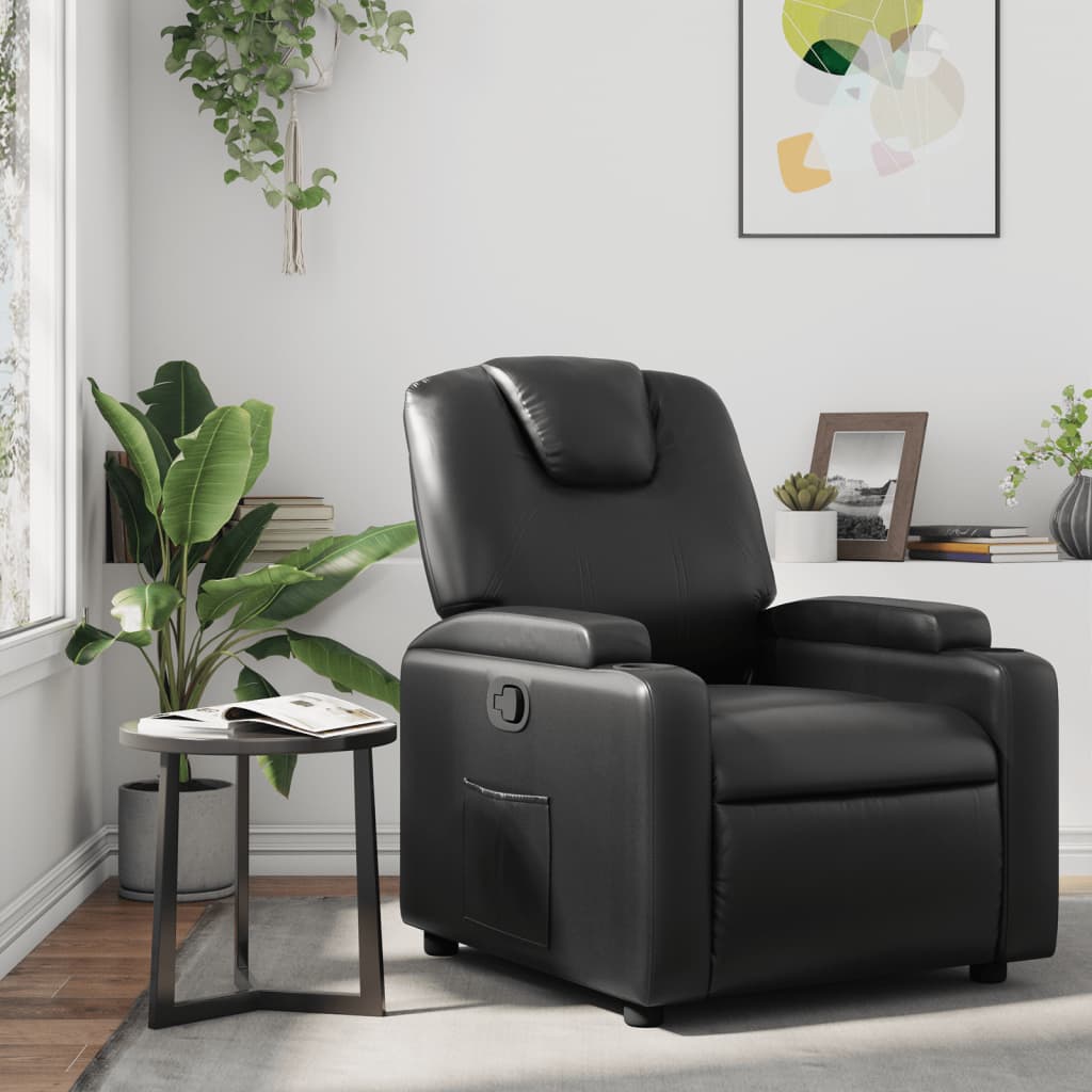 Fauteuil Verstelbaar Kunstleer Zwart