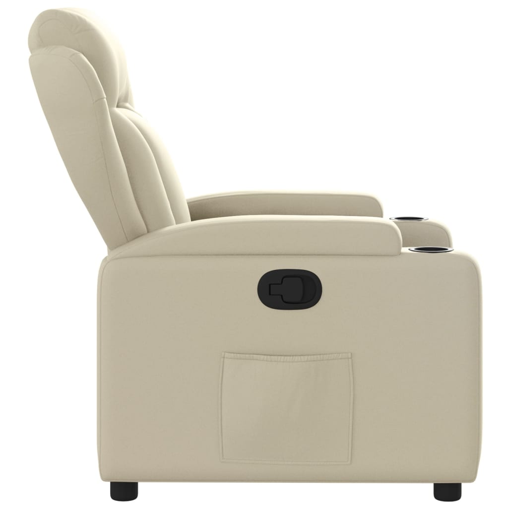 Fauteuil Verstelbaar Kunstleer Kleurig Crème