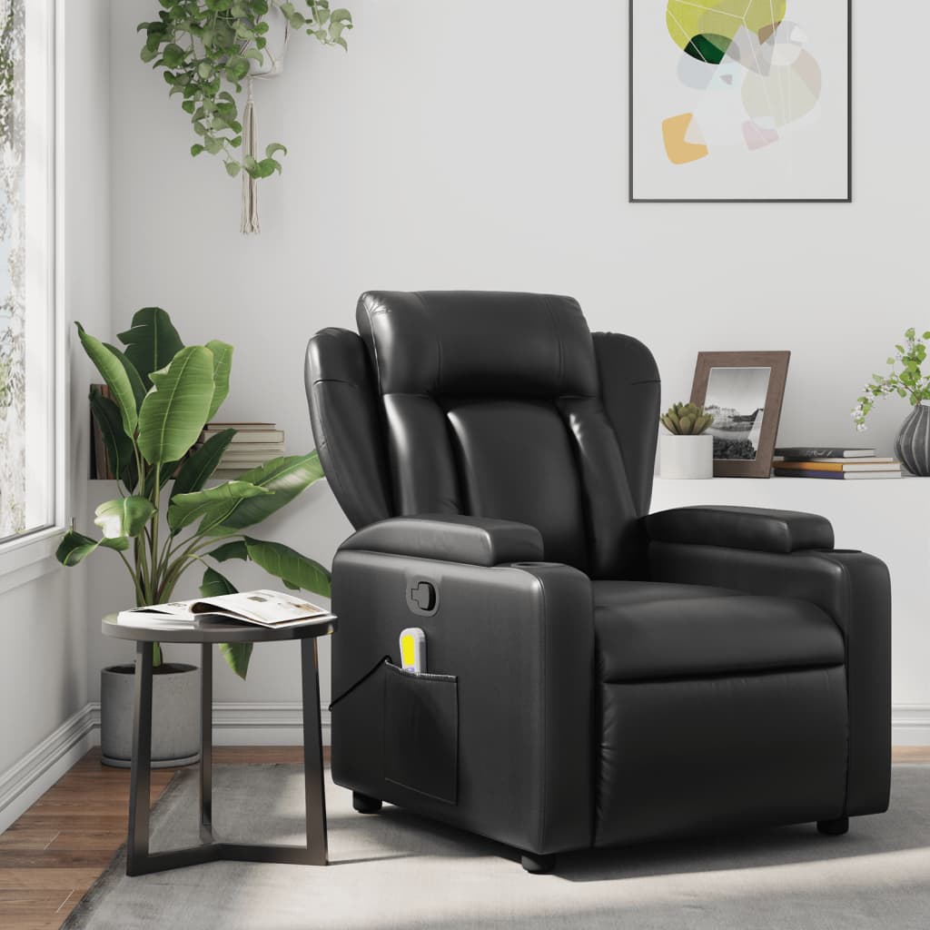 Fauteuil Verstelbaar Kunstleer Zwart