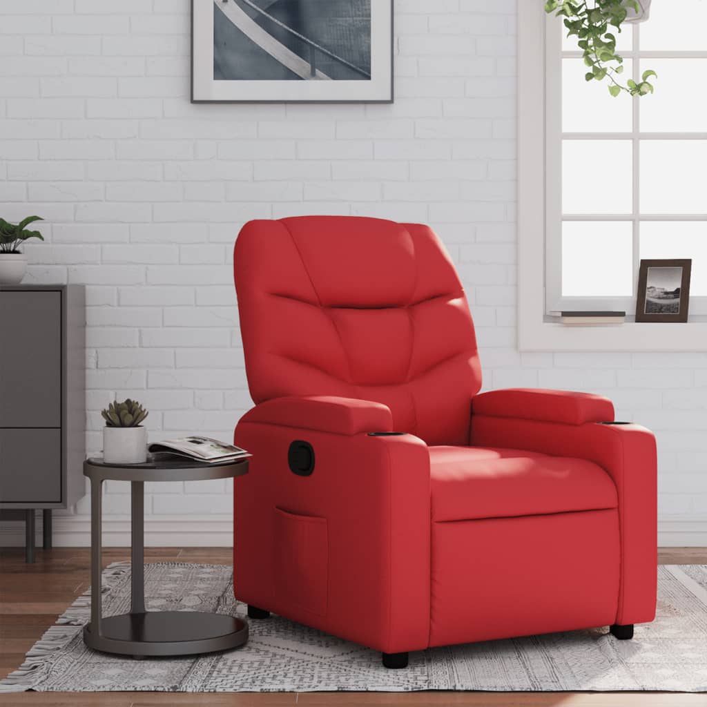 Fauteuil Verstelbaar Kunstleer Rood