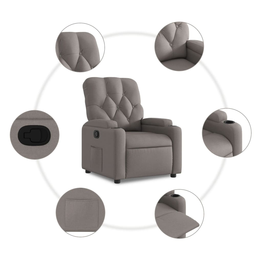 Fauteuil Verstelbaar Stof Taupe