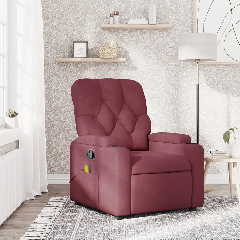 Fauteuil Verstelbaar Stof Wijnrood