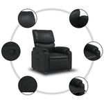 Fauteuil Verstelbaar Kunstleer Zwart