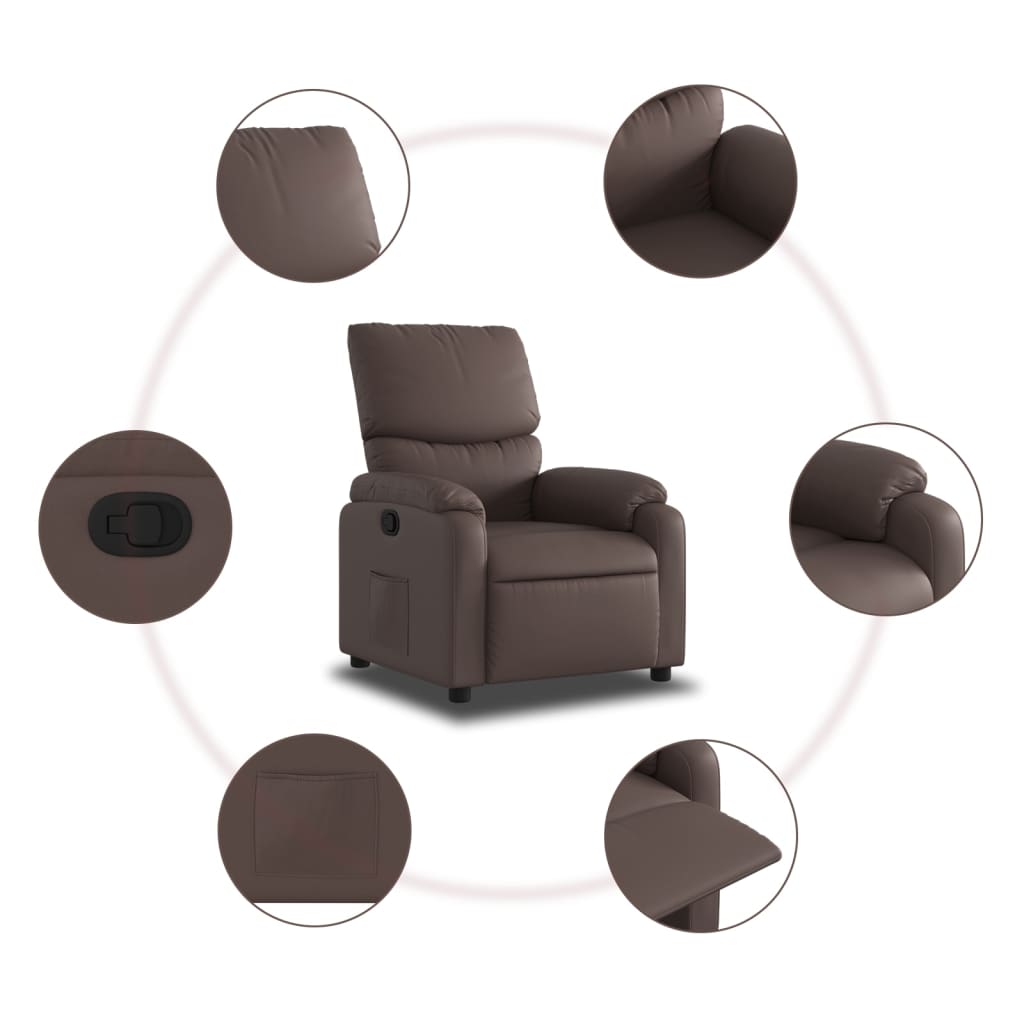 Fauteuil Verstelbaar Kunstleer Bruin