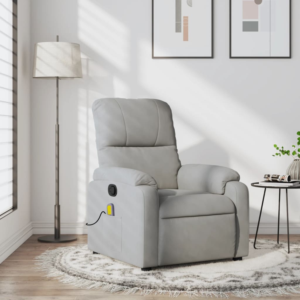 Massagestoel Microvezelstof Lichtgrijs