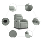 Fauteuil Verstelbaar Fluweel Lichtgrijs