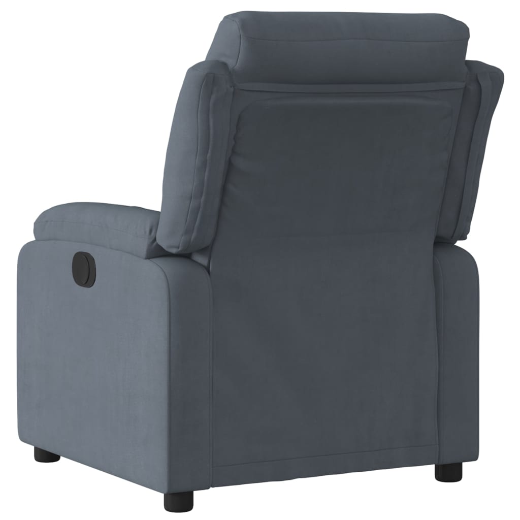 Fauteuil Verstelbaar Fluweel Donkergrijs