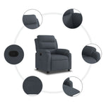 Fauteuil Verstelbaar Fluweel Donkergrijs