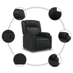 Fauteuil Verstelbaar Kunstleer Zwart