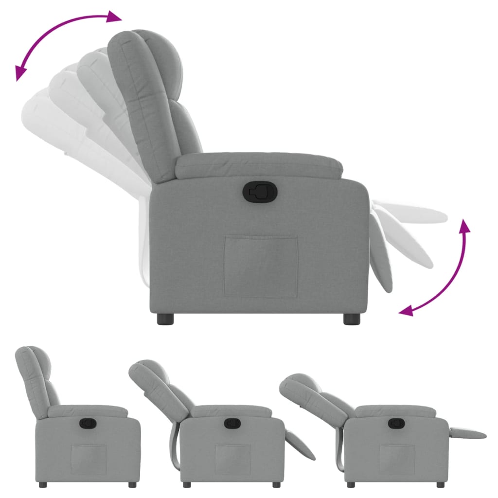 Fauteuil Verstelbaar Stof Lichtgrijs