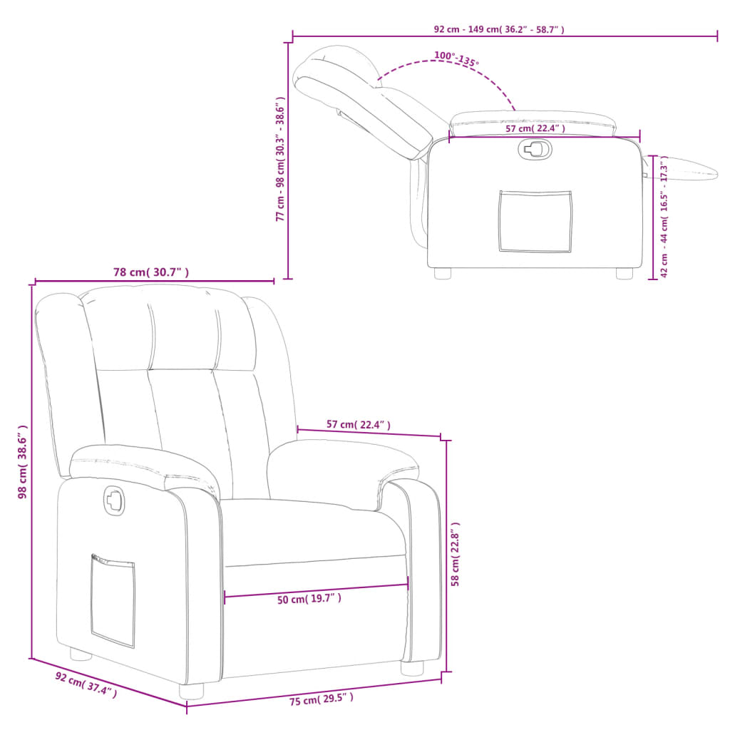 Fauteuil Verstelbaar Stof Donkergrijs