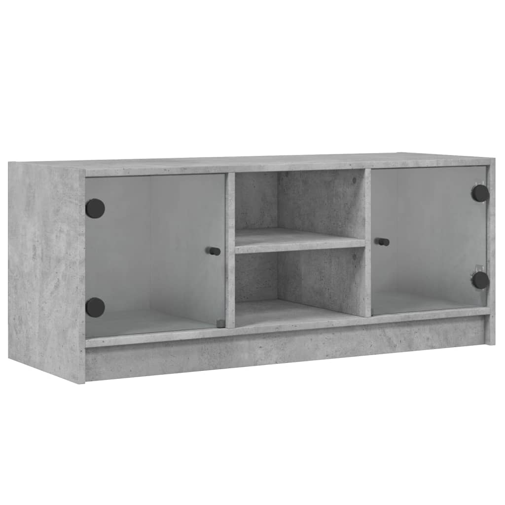 Tv-Meubel Met Glazen Deuren 02X37X42 Cm