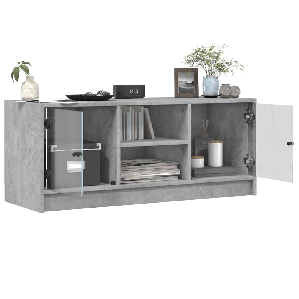 Tv-Meubel Met Glazen Deuren 02X37X42 Cm